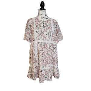 Anthropologie Peasant Style Dress with Lace Accents - Size Medium